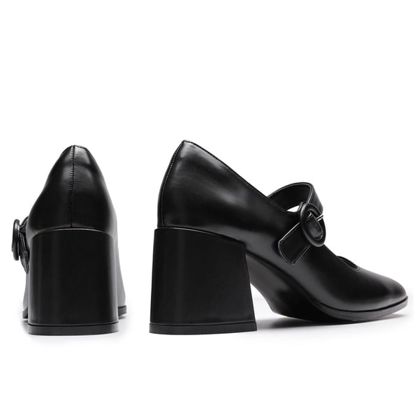 Chunky Mary Jane Pumps - BLACK PU - 3
